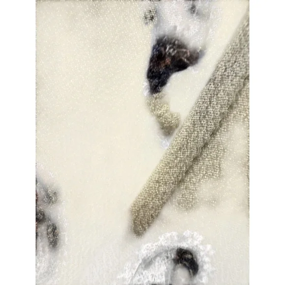 Kendall Kylie Paisley Print Lace Up Romper Cream Navy M - Picture 2 of 6